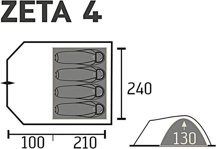 Просторий купольний намет Zeta 4 Portal Outdoors 240х310х130 см Блакит