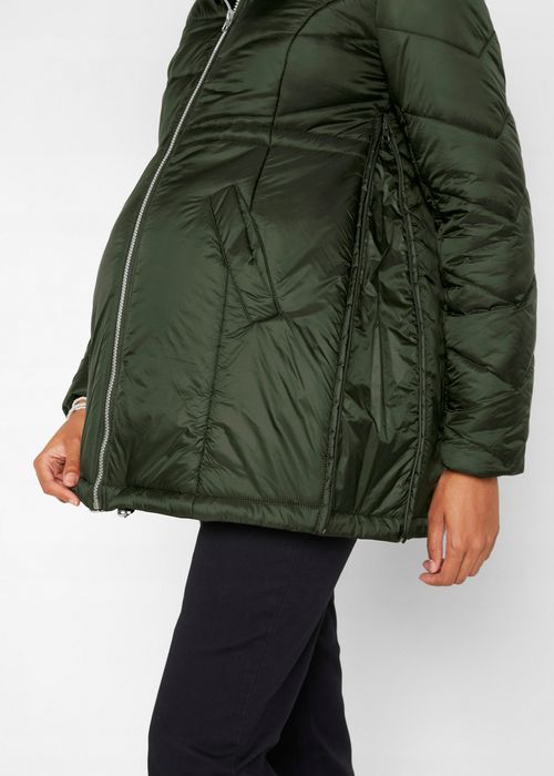 B.P.C kurtka ciążowa pikowana z panelem ciemnozielona r.36