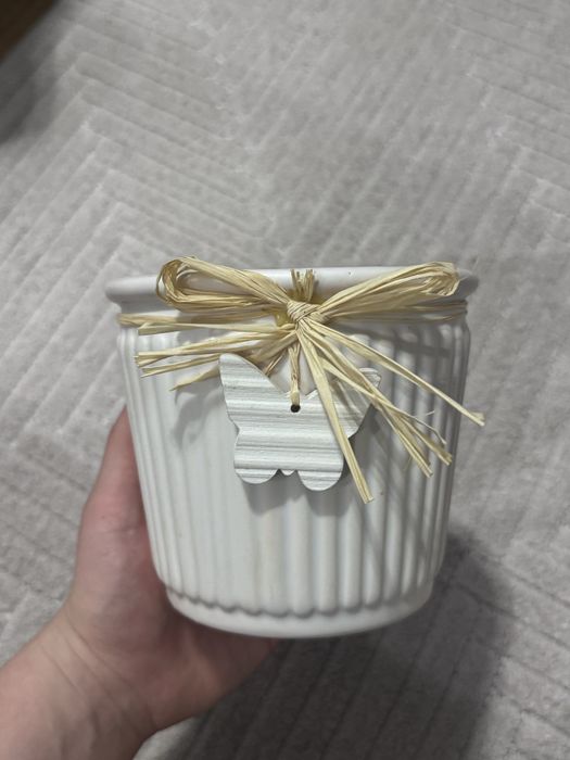 Piekna estetyczna donica z motylkiem do odswiezenia