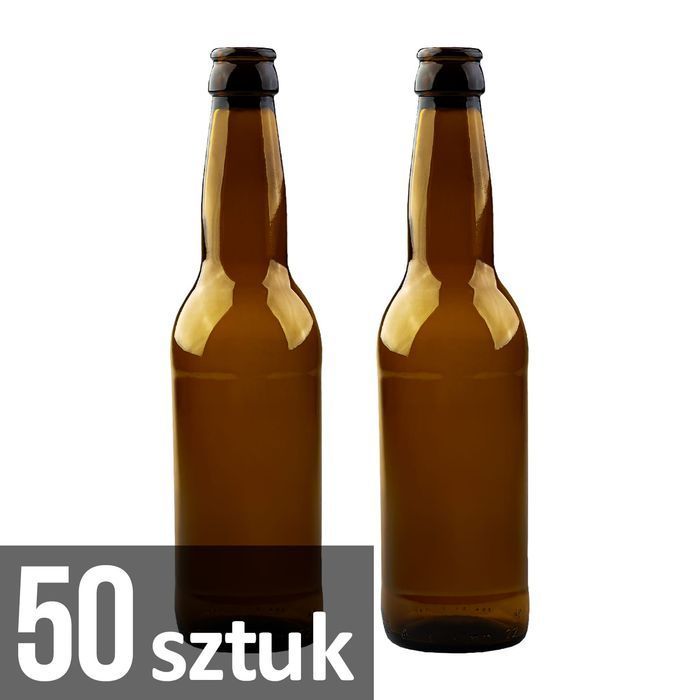 Zestaw 50 sztuk - butelka na piwo cydr- 330 ml - 0,33 l - brązowa
