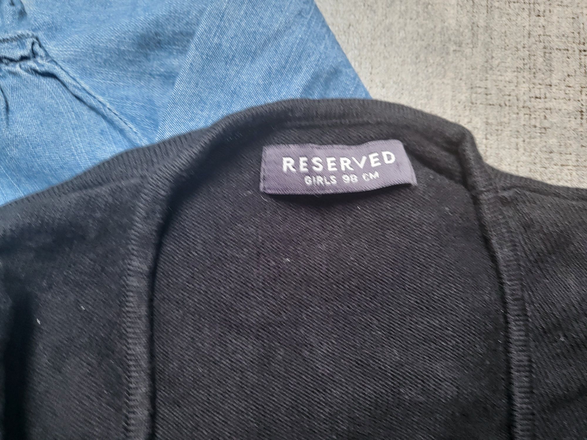 92/98 zestaw kurtka jeansowa koszula sweter reserved