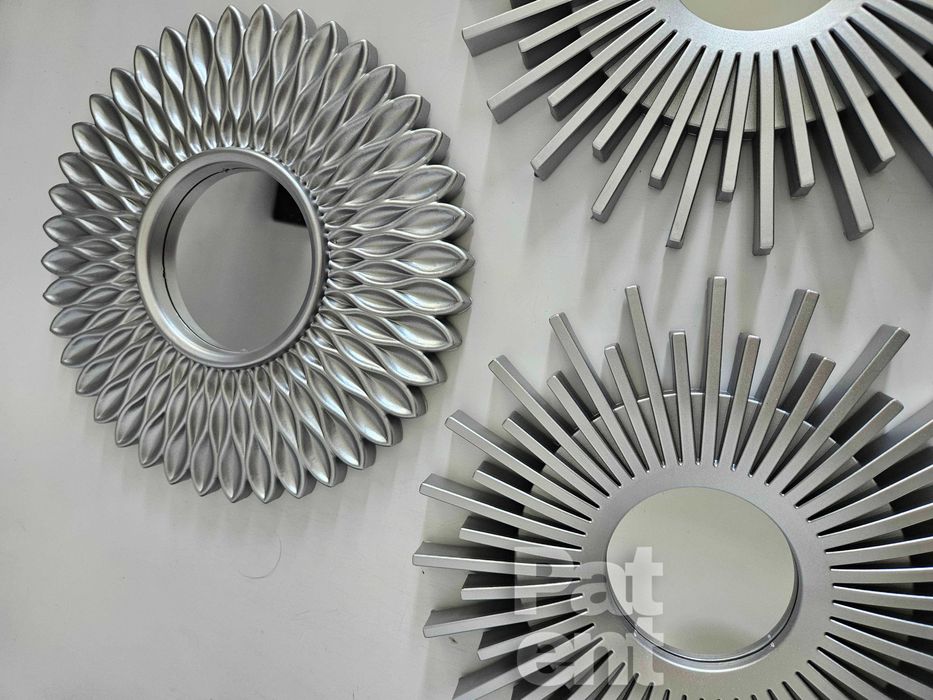 Lustra zestaw 3 luster w srebrnych ramkach do domu na ścianę dekoracja