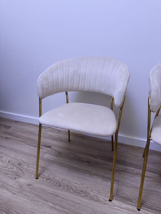 Krzesla glamour bezowe 4 szt