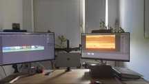 2x monitor DELL + uchwyt MacLean + miejsce na laptopa | Stan idealny