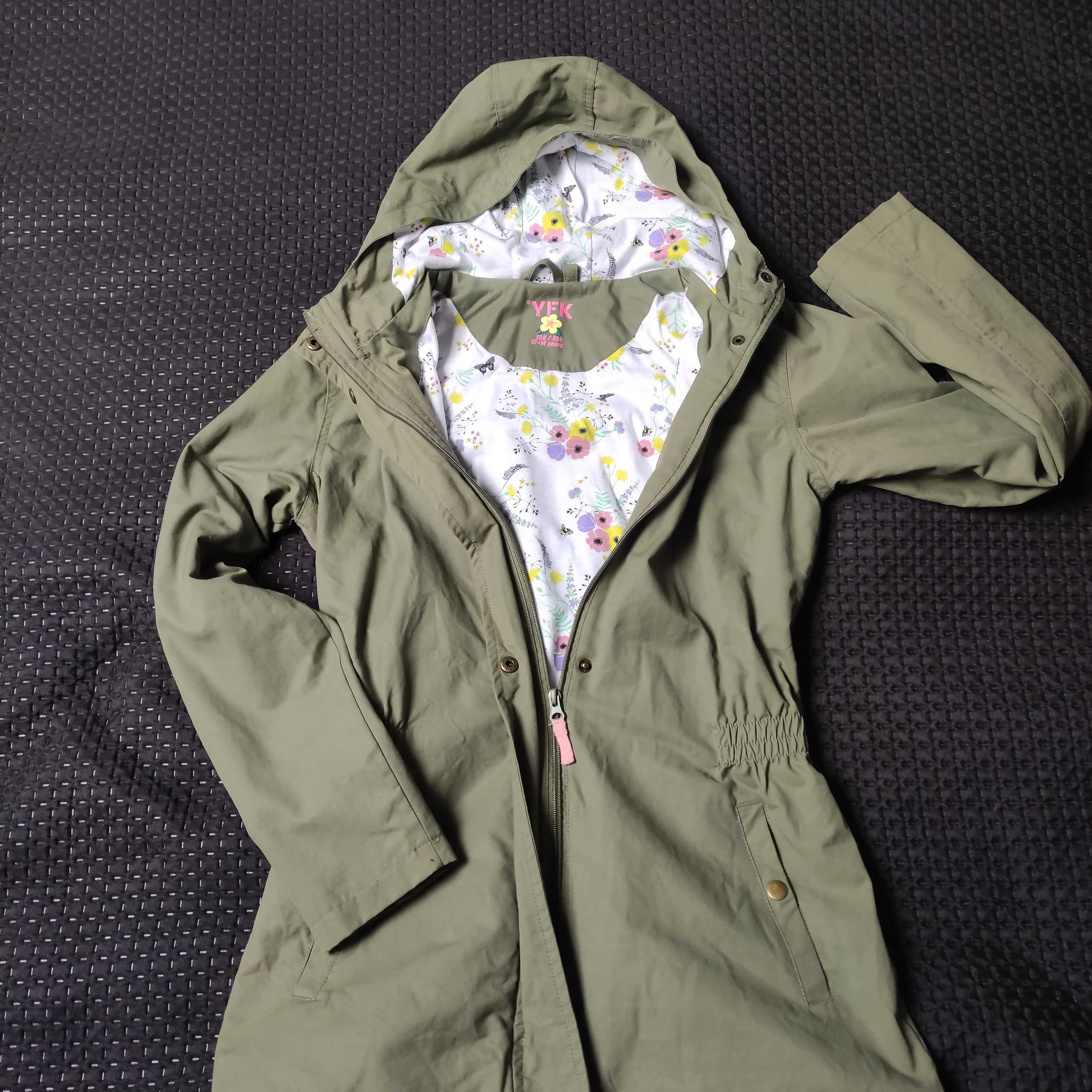 Kurteczka, Parka khaki, dla dziewczynki 158/164cm