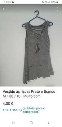 Vestido as riscas preto e Branco