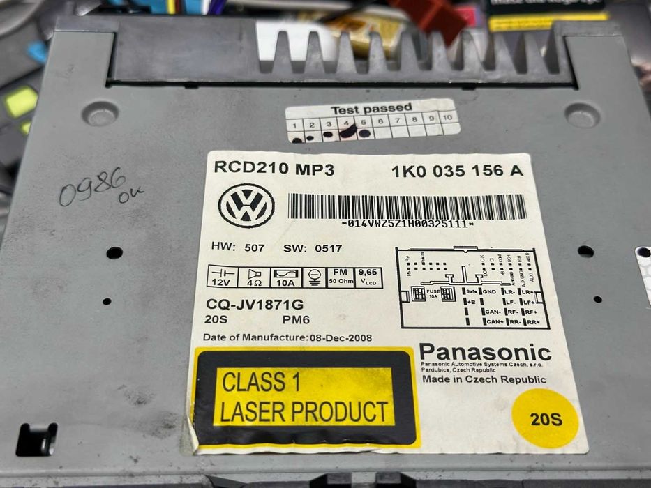 Radio VW Volkswagen RCD210 MP3 Passat b6 Golf 5 Caddy Polo Tiguan