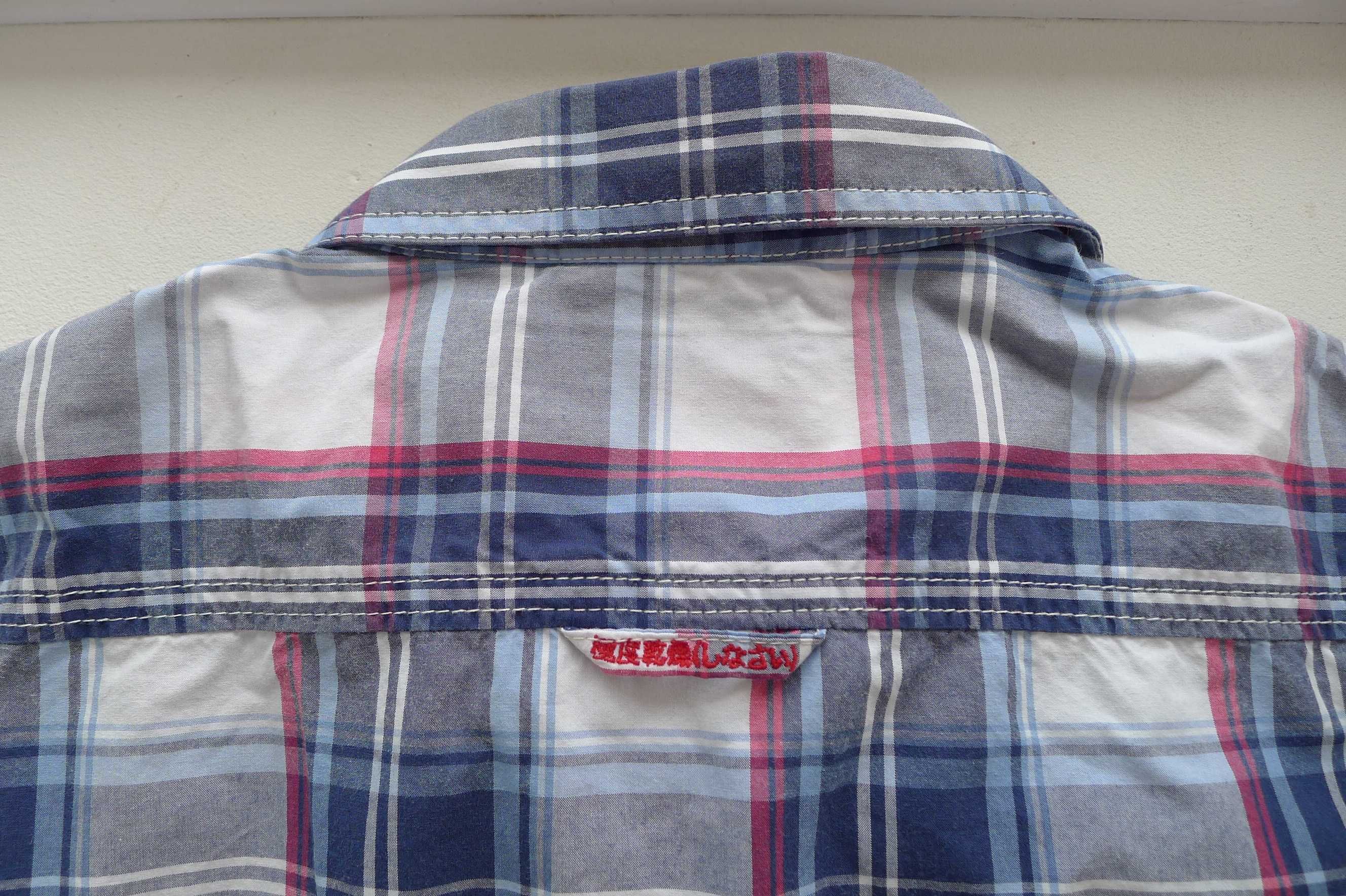 koszulka SUPERDRY Japan Vintage w krateczke r. L M jak NOWA