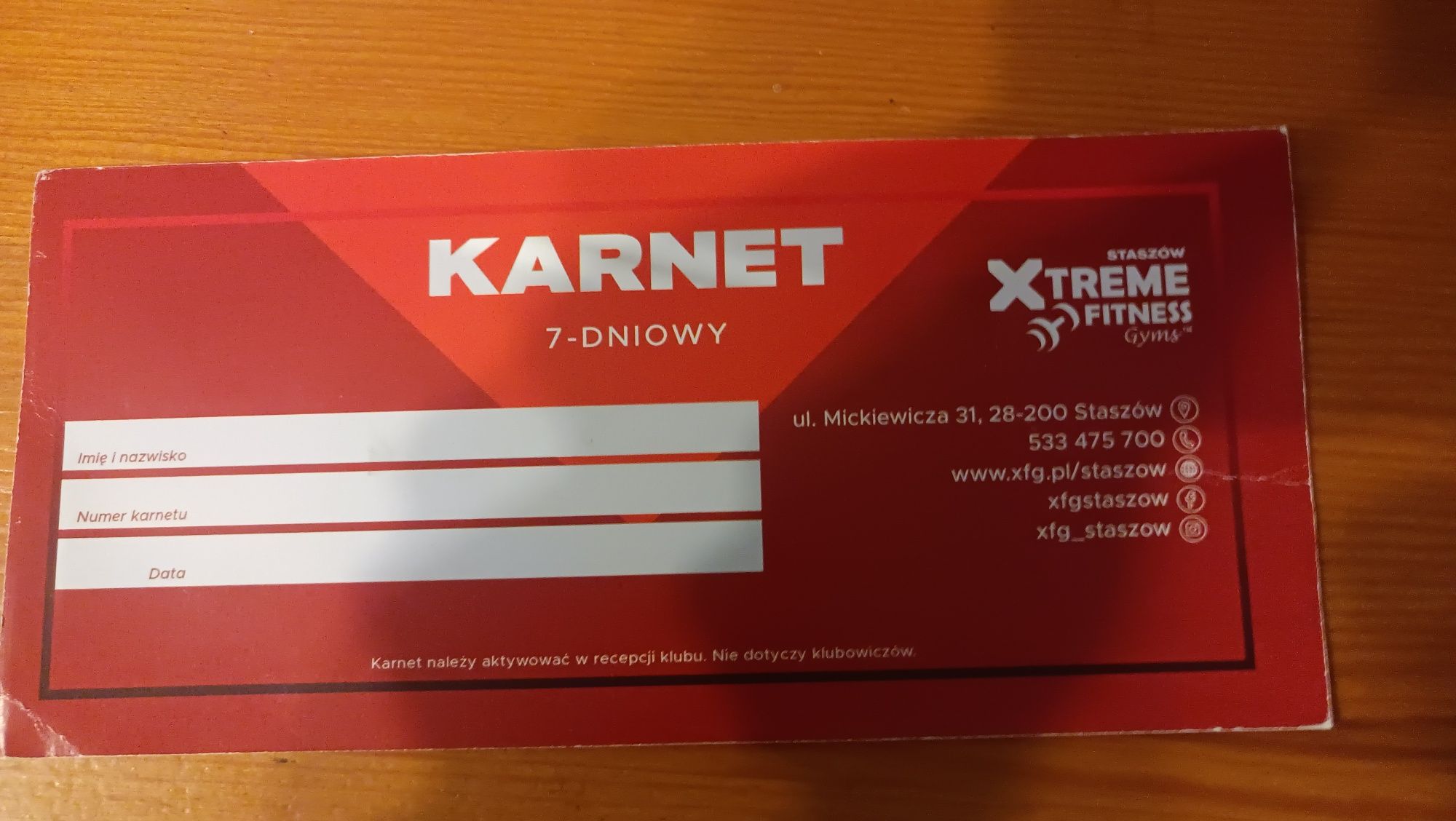 Karnet na siłownię Xtreme fitness gyms -7 dniowy