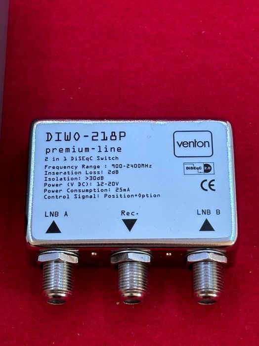 przełącznik venton diseqc 2/1 odporny na warunki atmosferyczne 4k/hd