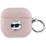 Etui Karl Lagerfeld Monogram Choupette   Head Do Airpods 4 Różowy