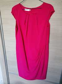 Elegancka różowa sukienka r. 46, na wesele, uroczystości, dopasowana