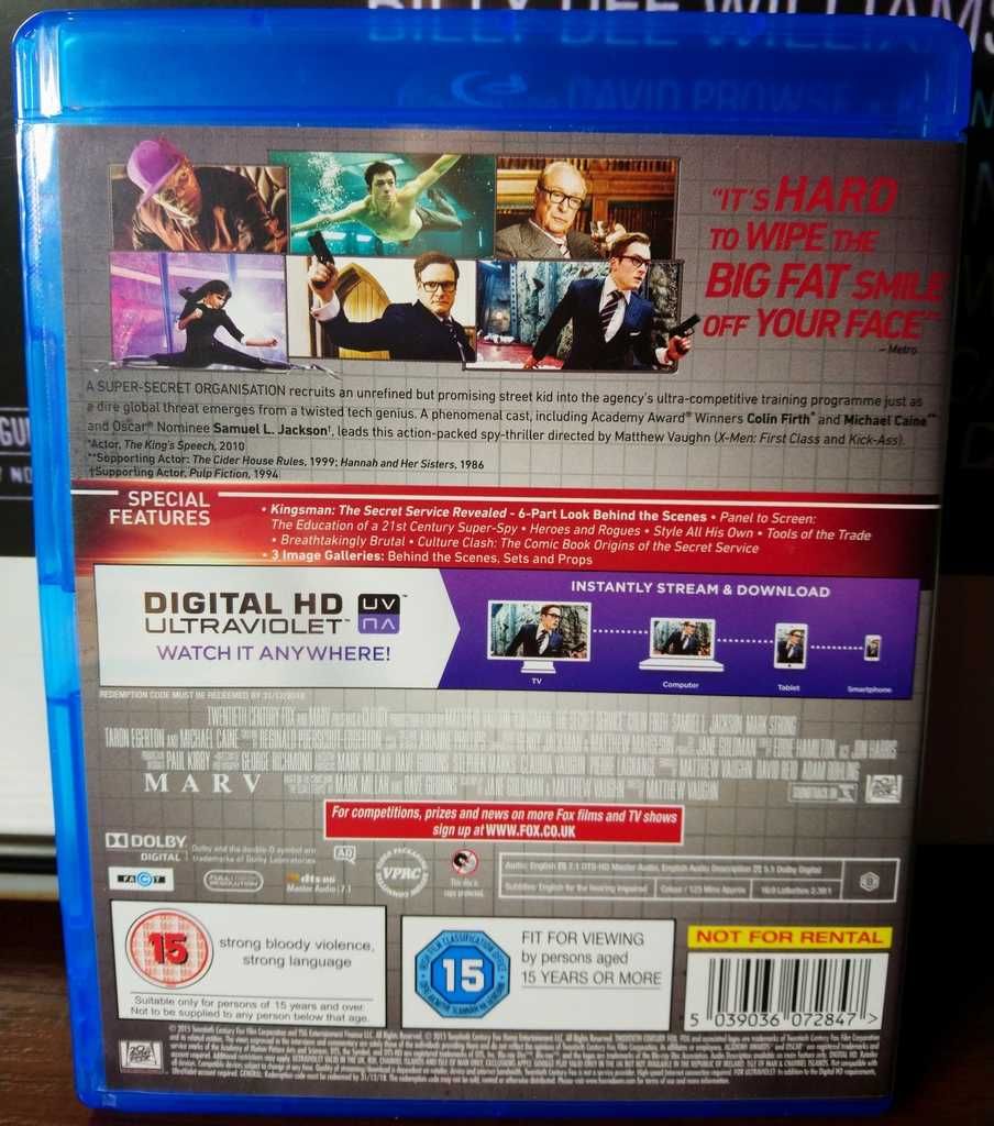 Blu-ray film: "Kingsman: Tajne służby" / "Kingsman The Secret Service"