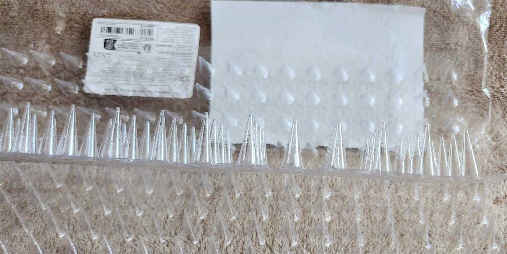 Kolce na ptaki, plastikowe, przeźroczyste, 4 paski, NOWE !