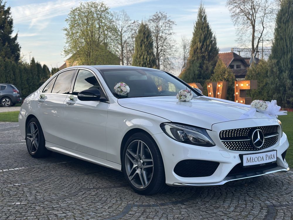 Auto do ślubu Mercedes C Klasa W205 AMG Biały