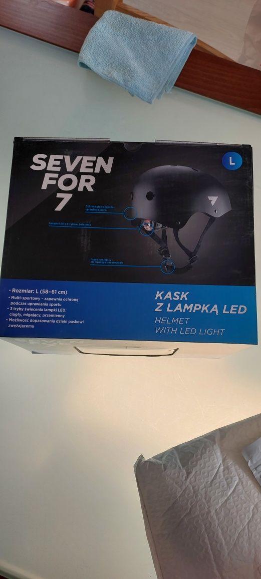 Kask z lampką LED seven for 7 rozmiar L