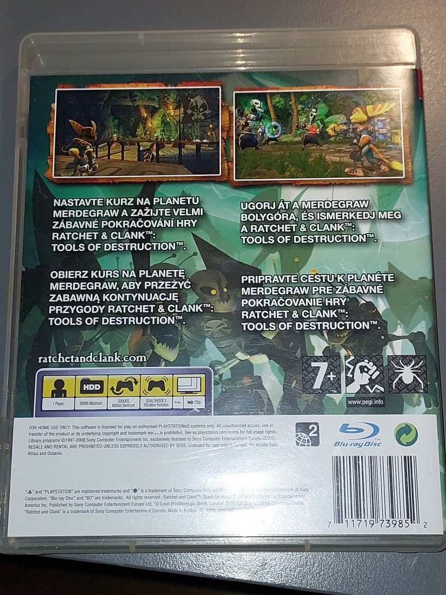 PlayStation Sony Gra konsola PS3 Ratchet Clank Quest for Booty PEGI 7+