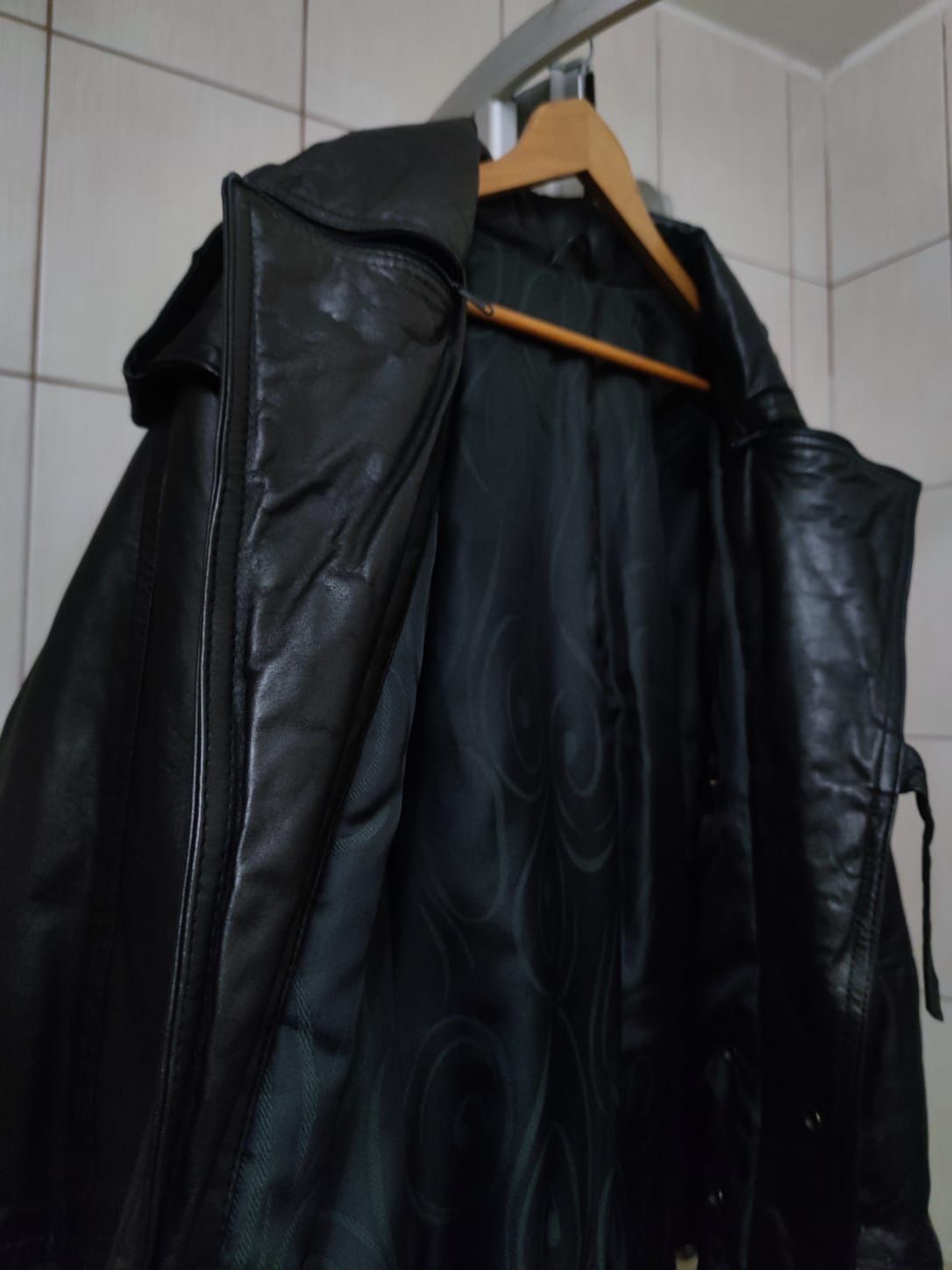 kurtka skórzana czarna vintage skóra elegancka Black XXL sportowa leat