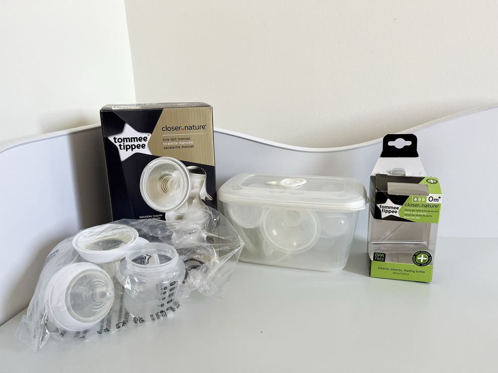 Laktator Tommee Tippee ręczny + butelka antykolkowa