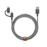 kabel Native Union3w1 USB-A do Micro USB, USB-C, Lightning - 2m Plecio