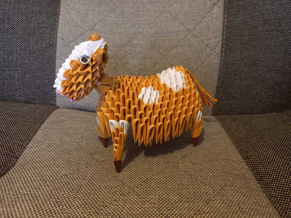 Krowa, krówka origami rękodzieło prezent dekoracja