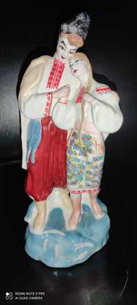 Porcelanowa figurka pary rosyjskich chłopów Łomonosow Połonne ZSRR