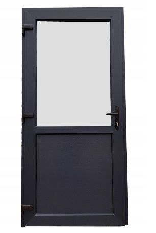 Drzwi PCV zewnętrzne 110x210 antracyt wejściowe plastikowe 1100/2100
