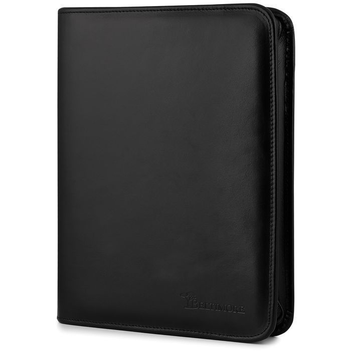 Aktówka teczka skórzana czarna unisex Beltimore biwuar A4 premium