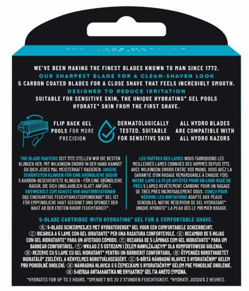 WILKINSON Hydro 5 Hydrating Gel чол. картриджі, 8 шт. Є гурт! США