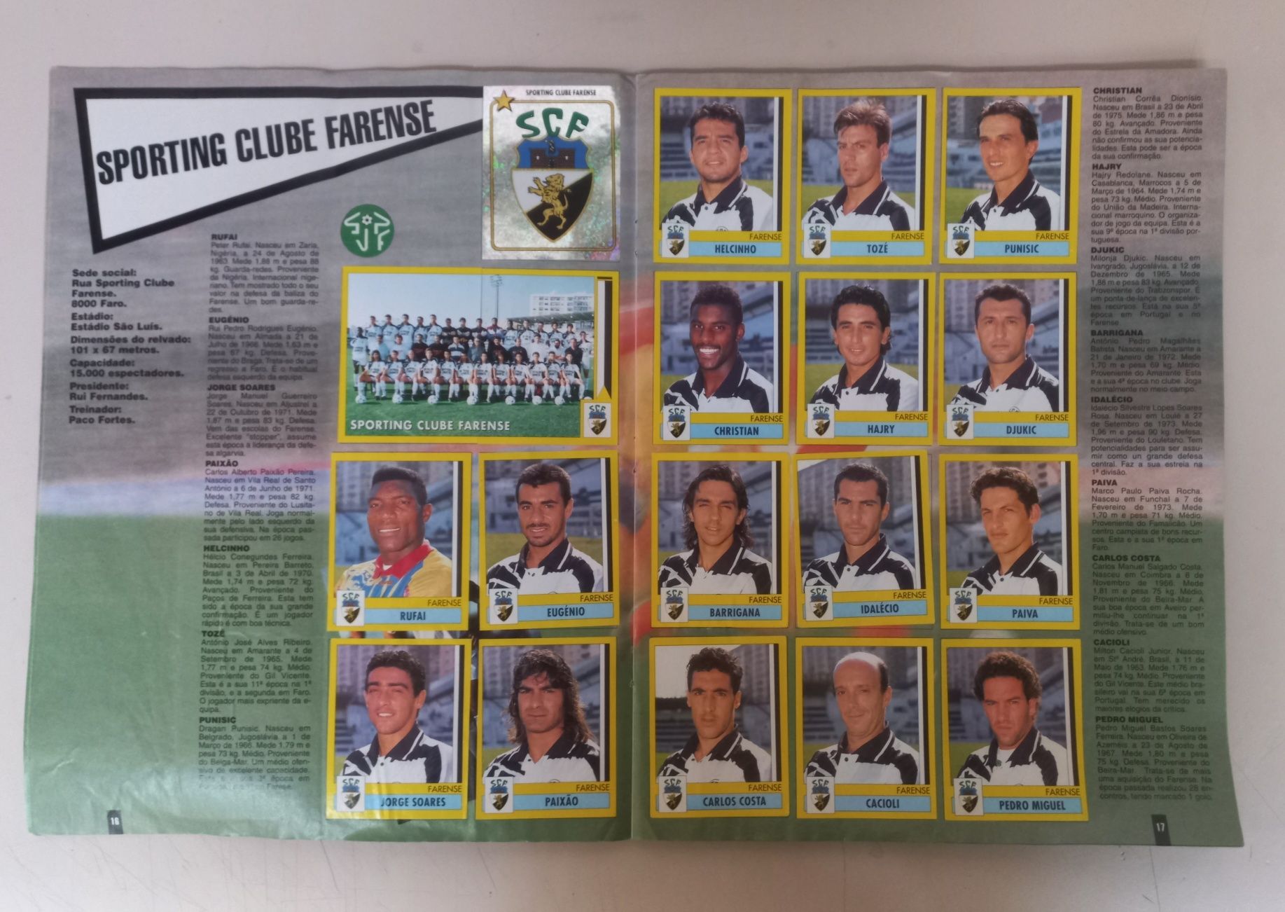 Caderneta futebol 1995/96, completa.