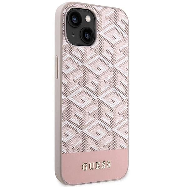 Etui Guess GCube Stripes MagSafe na iPhone 14 Plus - różowe