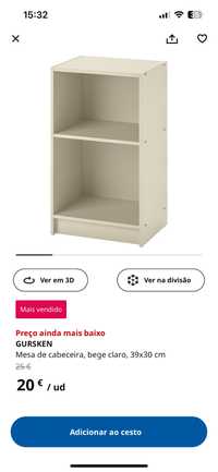 Mesa de cabeceira IKEA Gursken