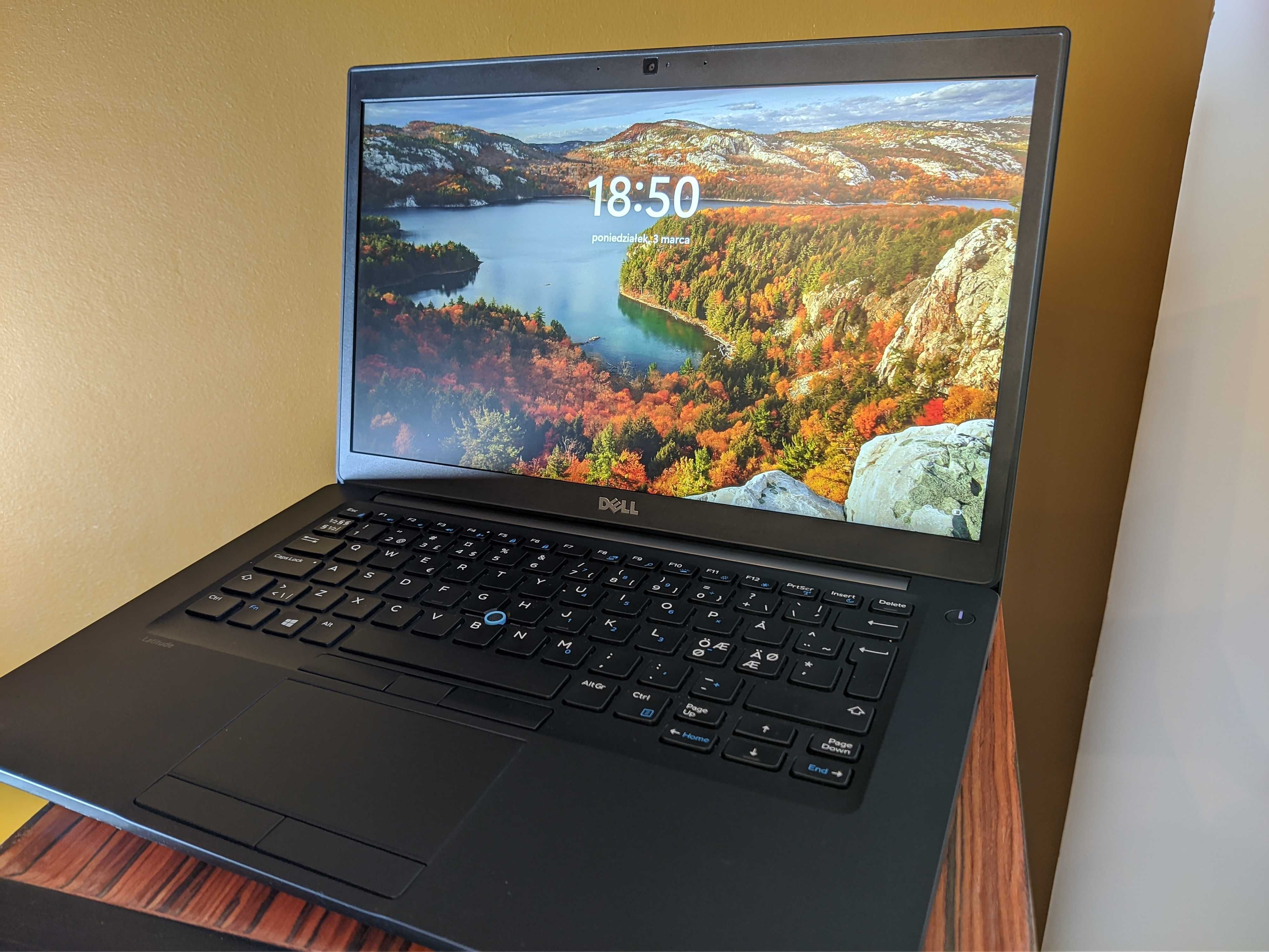 Laptop DELL Latitude 7490 i5 8250u =NOWA BATERIA= W10/11 Gw 6mc FV23