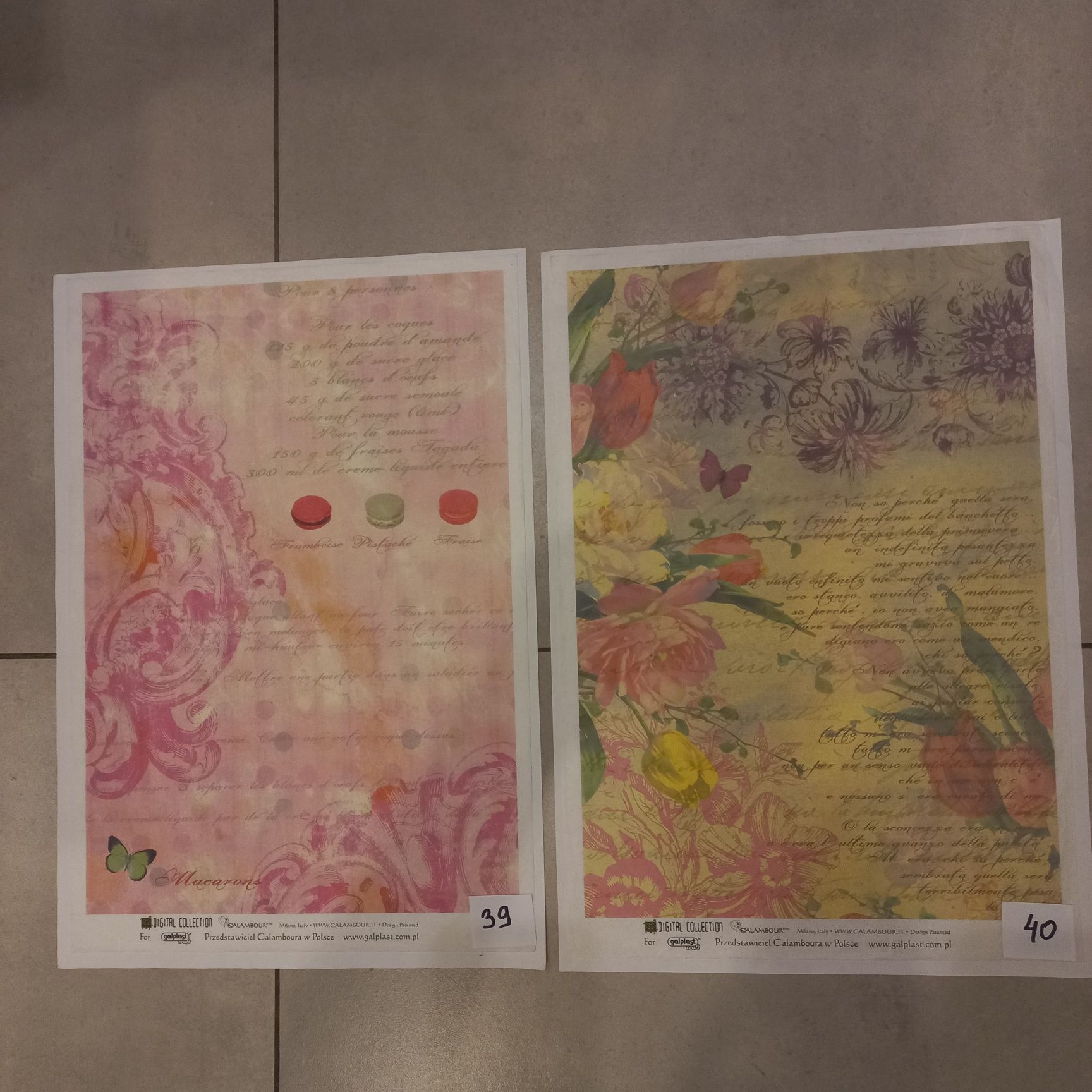 Papier ryżowy włoski do decopage Calambur 48 x 33