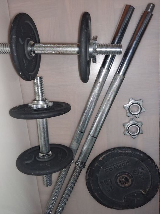 Discos e Barras de Musculação de Ferro