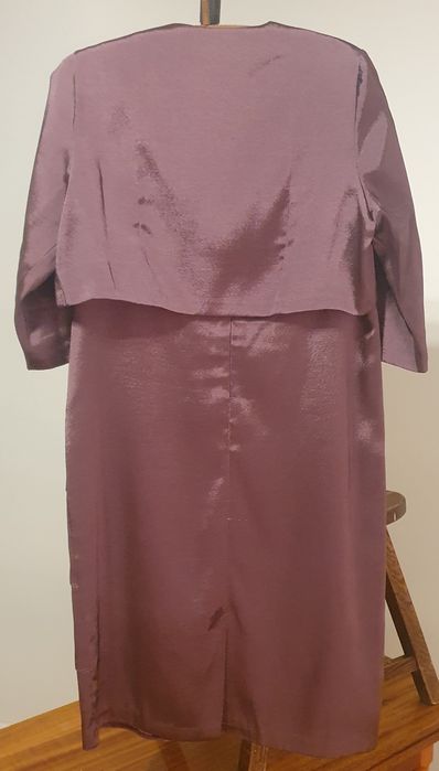 Fioletowa sukienka, komplet, kostium, Rozmiar 44