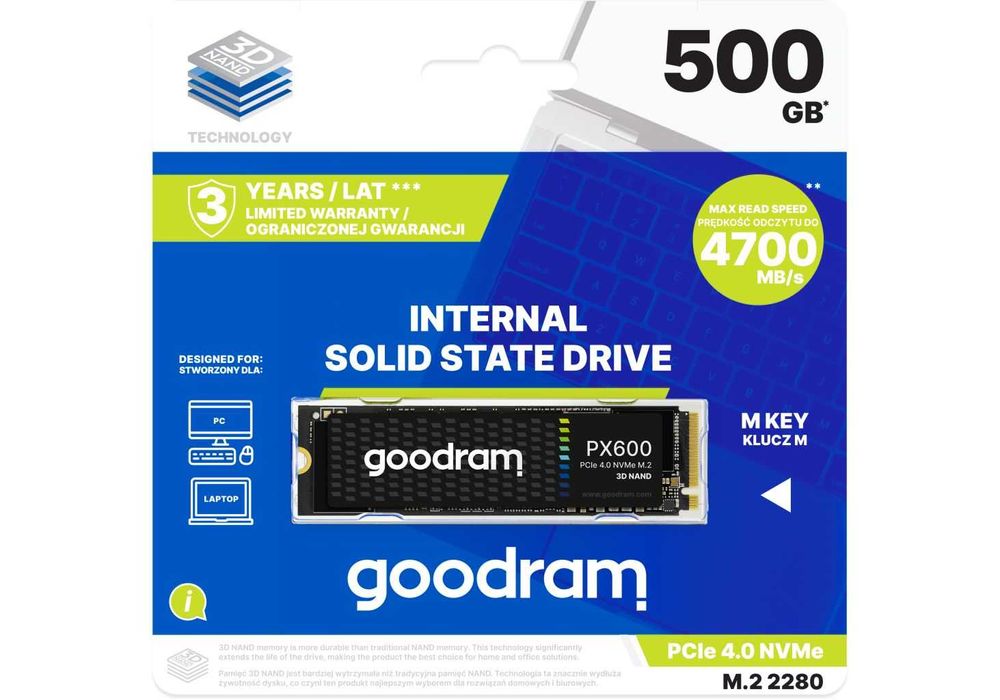 SSD диск GOODRAM PX600 500GB M.2 NVMe (SSDPR-PX600-500-80)