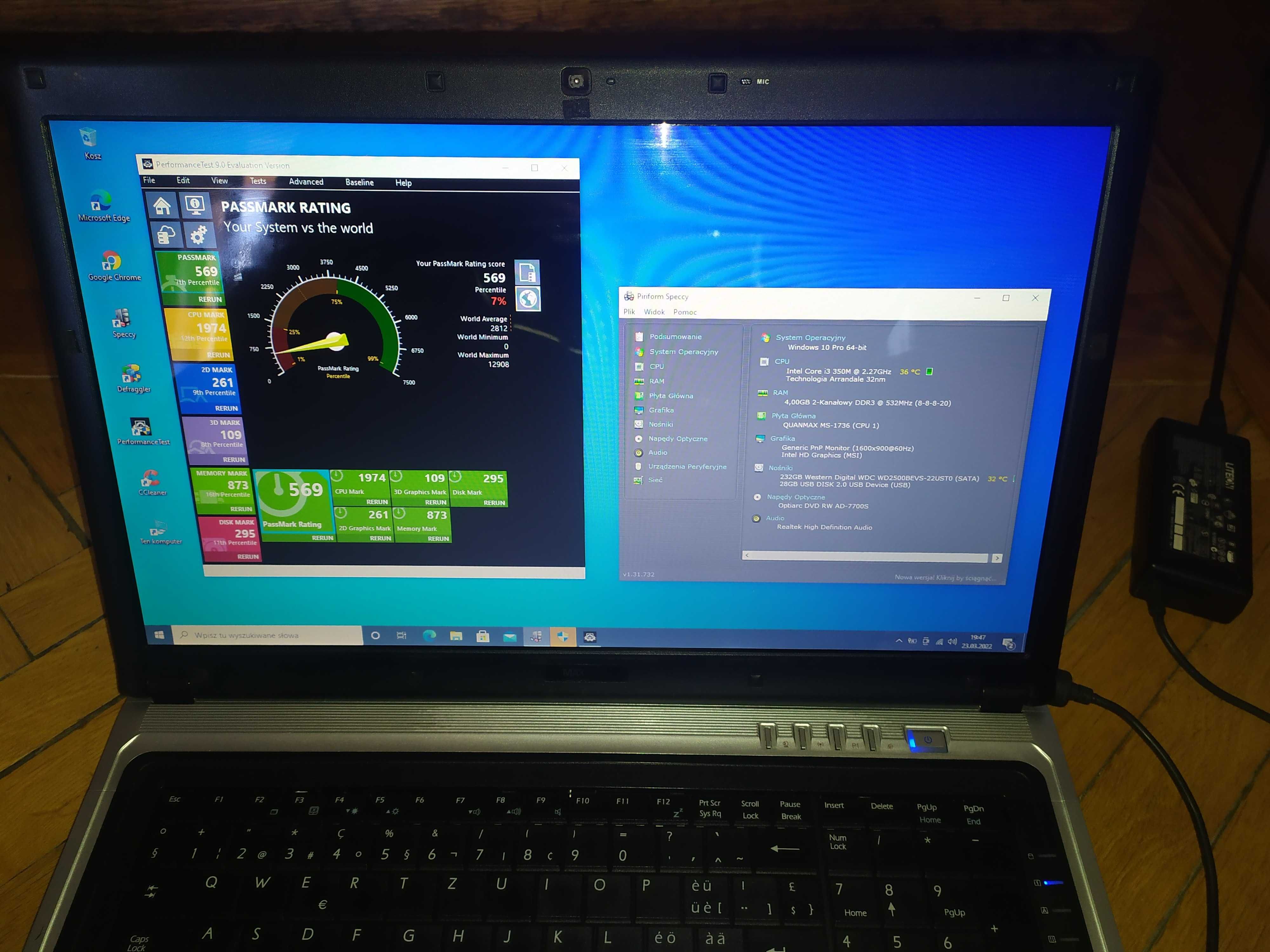 Laptop 17 MAXDATA MS1736 Intel Core i3 HD MSI Win 7 10 HDMI SSD