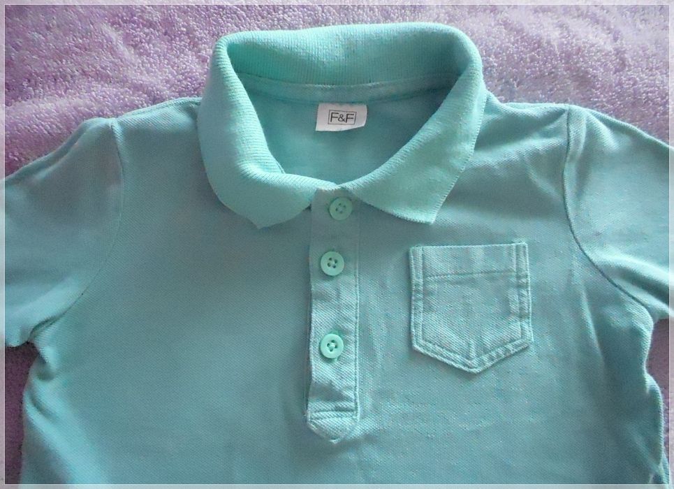 Bluzka polo z krótkim rękawem F&F 74-80 roz. 9-12 m.