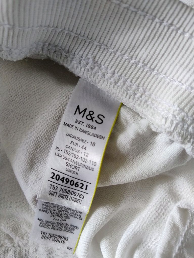 Стильні білі льняні штани M&S + топ