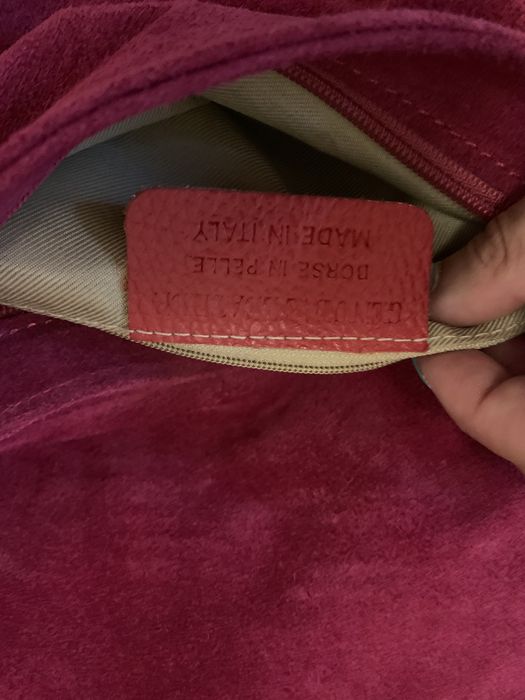 Mala Rosa de camurça