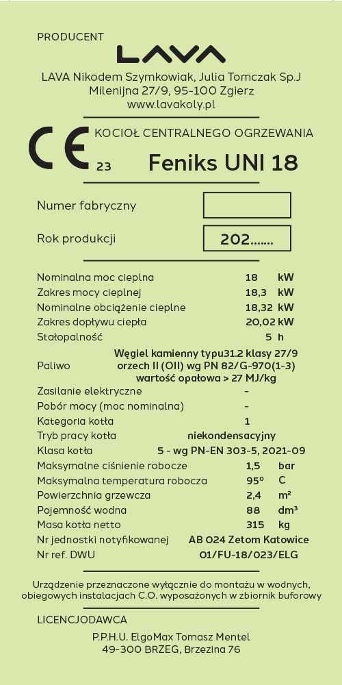 Kocioł UniTech 18kW