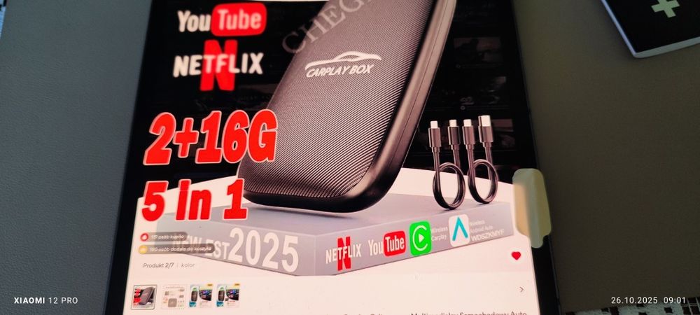 Sprzedam Adapter CarPlay 5 w 1 Smart AI BOX Android Auto