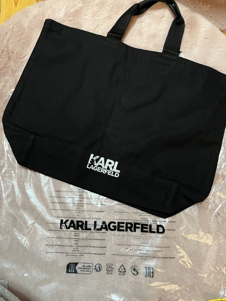 Karl Lagerfeld torba torebka szoperka shopper duża Logo napisem
