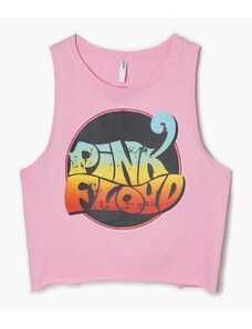 5e Różowy top z nadrukiem Pink Floyd