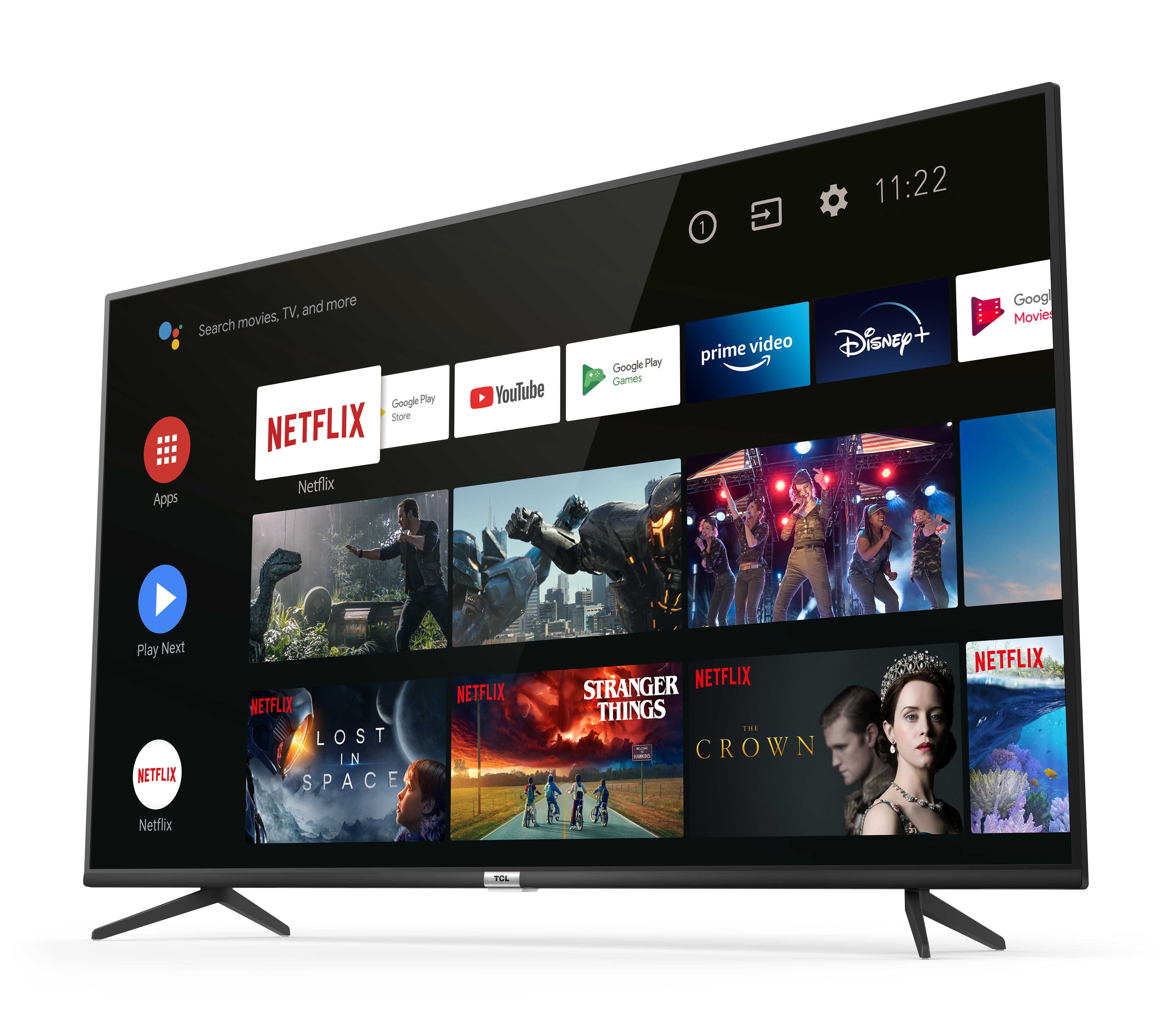 Wyprzedaż! Telewizor LED 55" TCL 4K HDR AndroidTV WiFi BT DVBT2 NowyGW