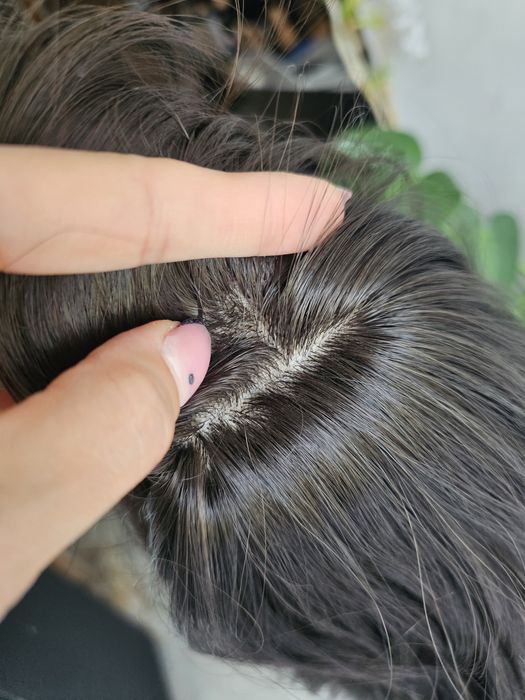 Tupet topper Pola ciemny braz fale zagęszczenie naturalny efekt