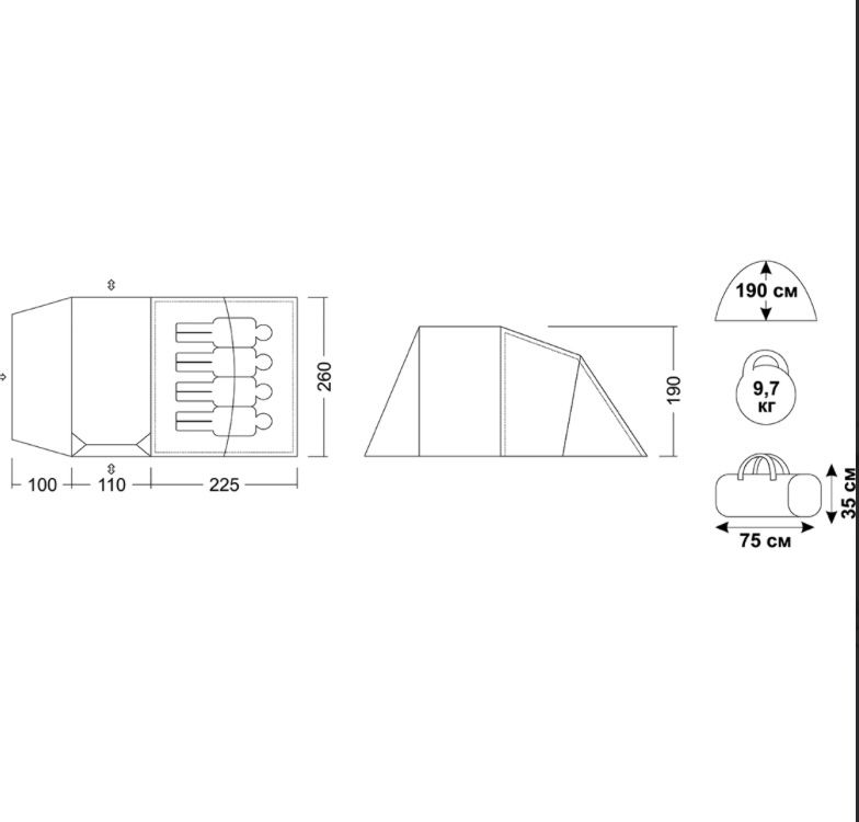 Палатка GC Casablanca, 4 людини