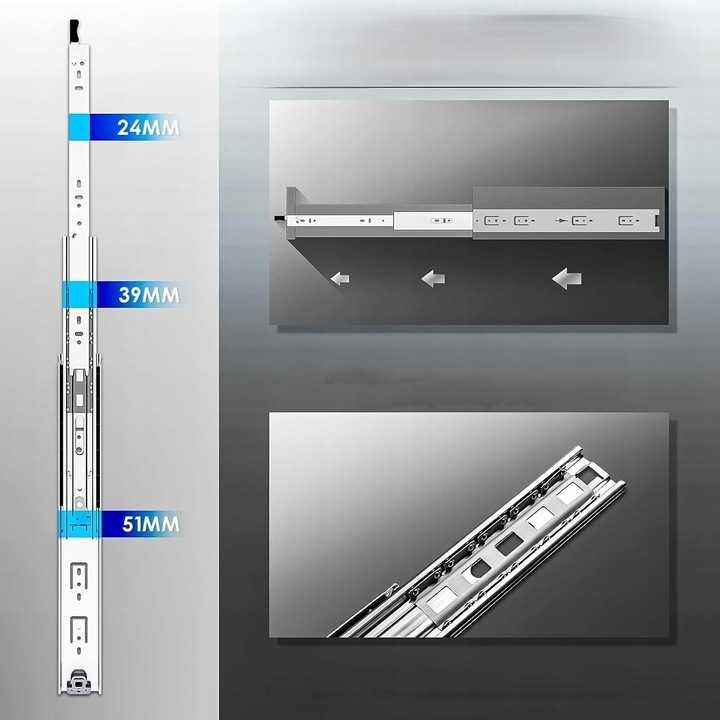 Szyna do szuflad AOLISHENG 700 mm, pełny wysuw, 50 kg, 1 para