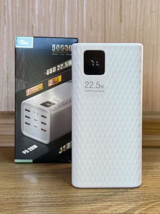 Power bank 50000. Быстрая зарядка 22.5 ватта. 6 х USB. Оригинал 100%